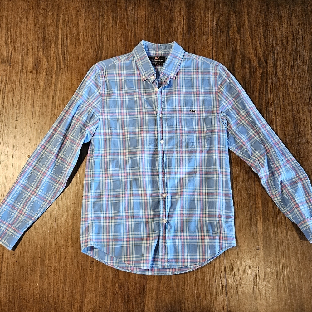 Vineyard Vines Button Up Shirt Mens Sz S Multicolor Slim Fit Tucker Check